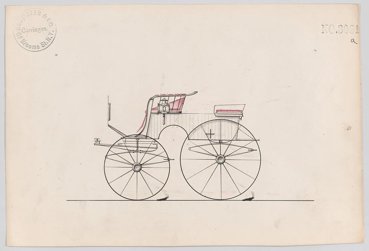 Design for T-Cart Phaeton, no. 3031a — Brewster & Co.