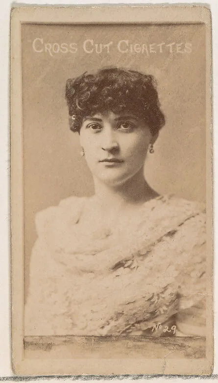 Card Number 29, from the Actors and Actresses series (N145-1) issued by Duke Sons & Co. to promote Cross Cut Cigarettes — W. Duke, Sons & Co.
