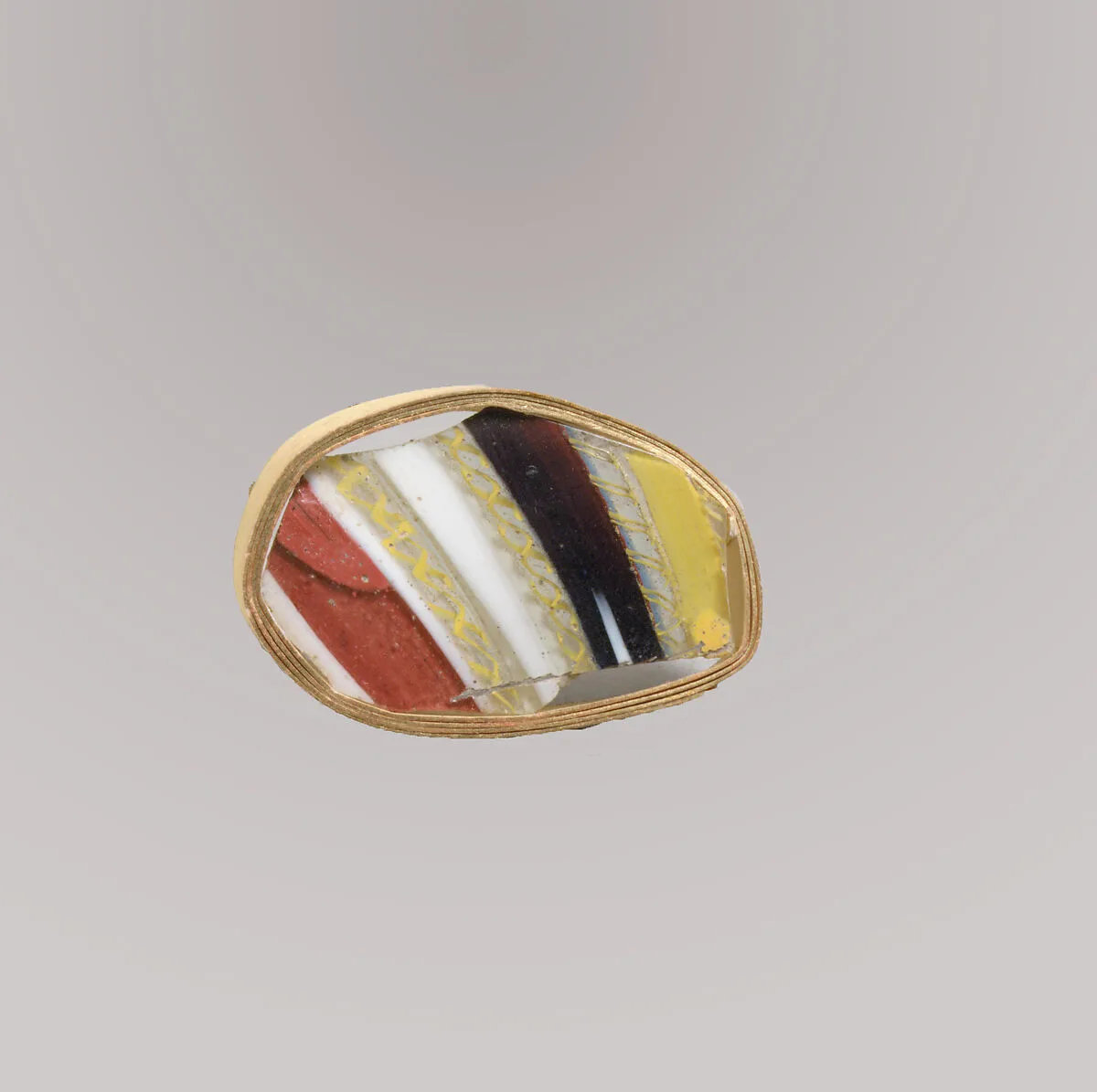 Glass striped mosaic fragment — Unknown