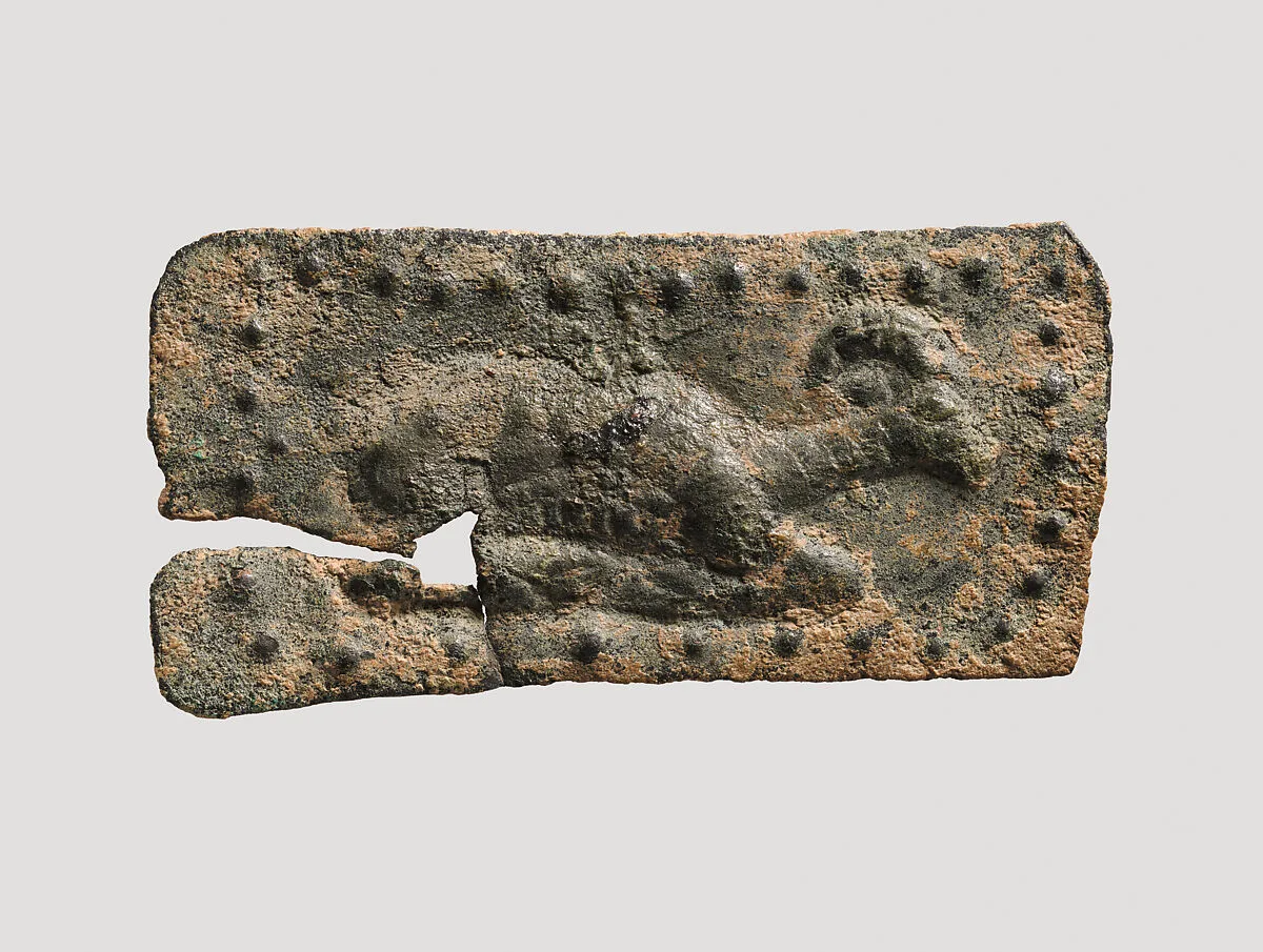 Plaque with horned animal — Unknown