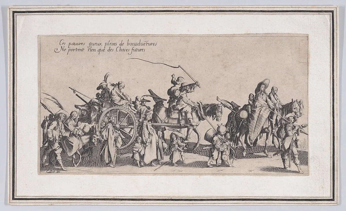 Copy of Les Bohémiens en Marche: L'Arrière-Garde, pièce aussi appelée Le Départ (The Gypsies Travelling: The Rear Guard, also called The Departure), from Le Bohémiens, série appelée aussi Les Égyptiens, La Marche des Bohémiens, La Vie Errante des Bohémiens, Les Marches Égyptiennes (The Gypsies, series also called The Egyptiens, The Gypsy Troops, The Wandering Lives of Gypsies, The Egyptian Troops) — Jacques Callot|Anonymous