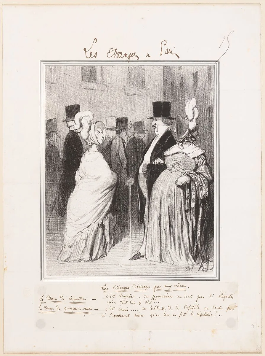 Les Etrangers dévisagés par eux mêmes, from "Les Étrangers à Paris" — Honoré Daumier