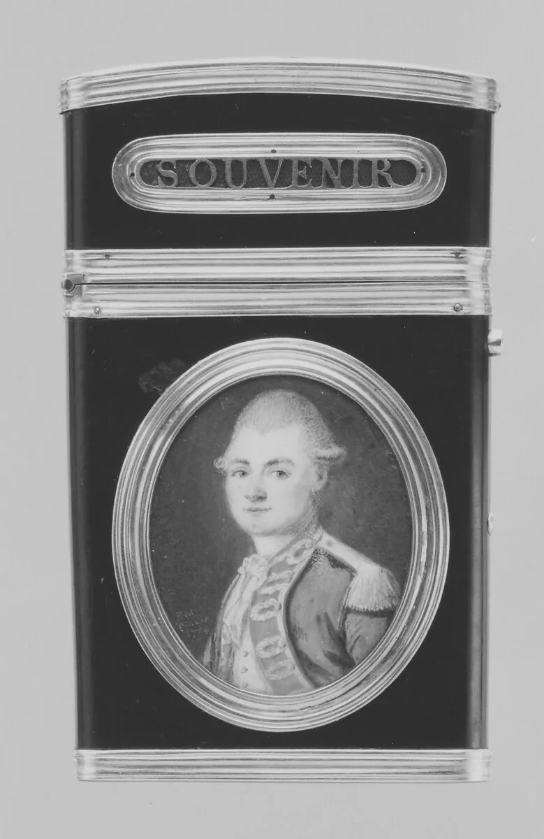 Souvenir with portrait of a man, said to be Lieutenant d'Alézac — Jean-Pierre Mendouze|F. M.