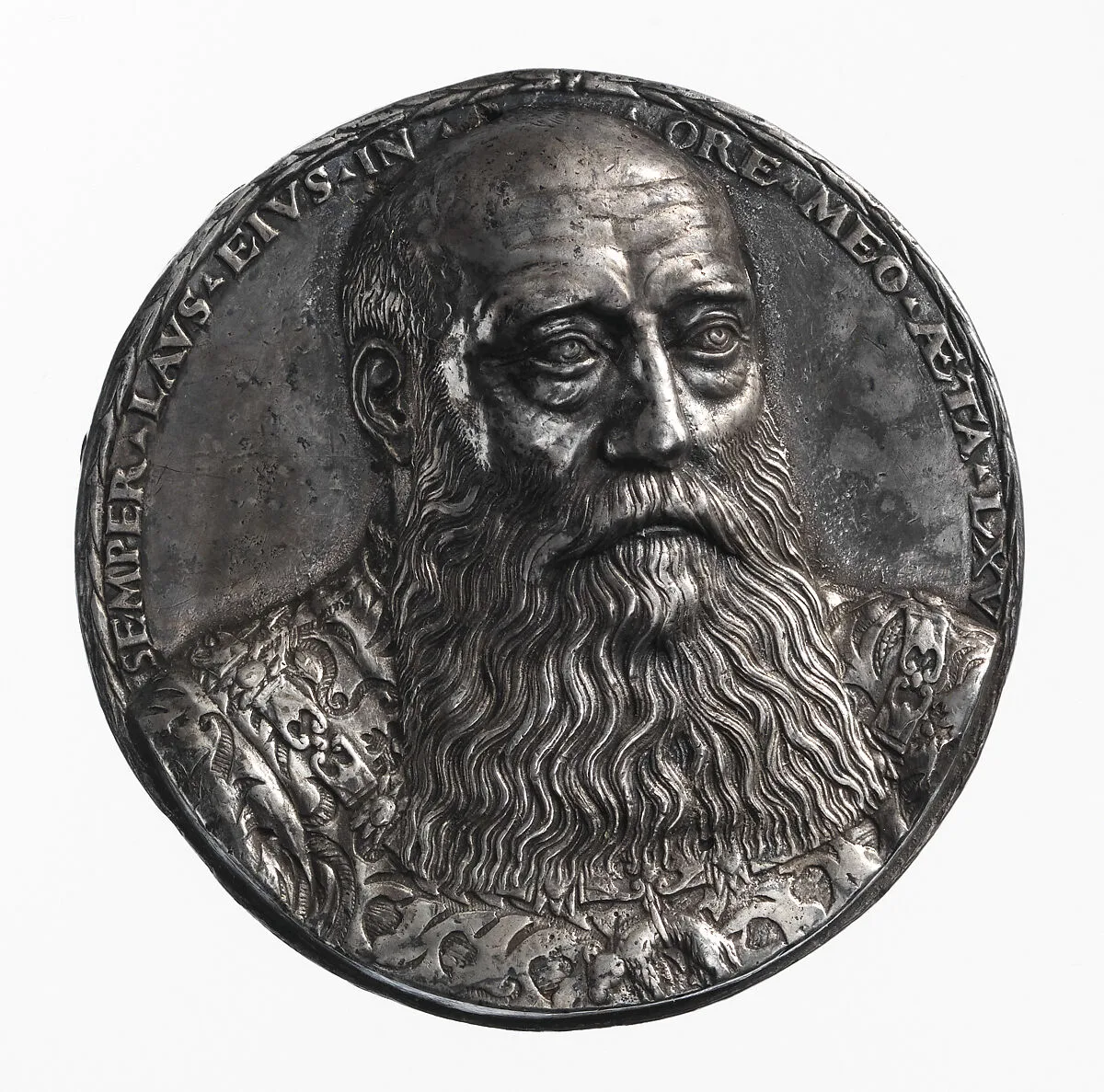 Portrait medal of George the Bearded (duke of Saxony) (obverse); coat of arms (reverse) — Peter Flötner