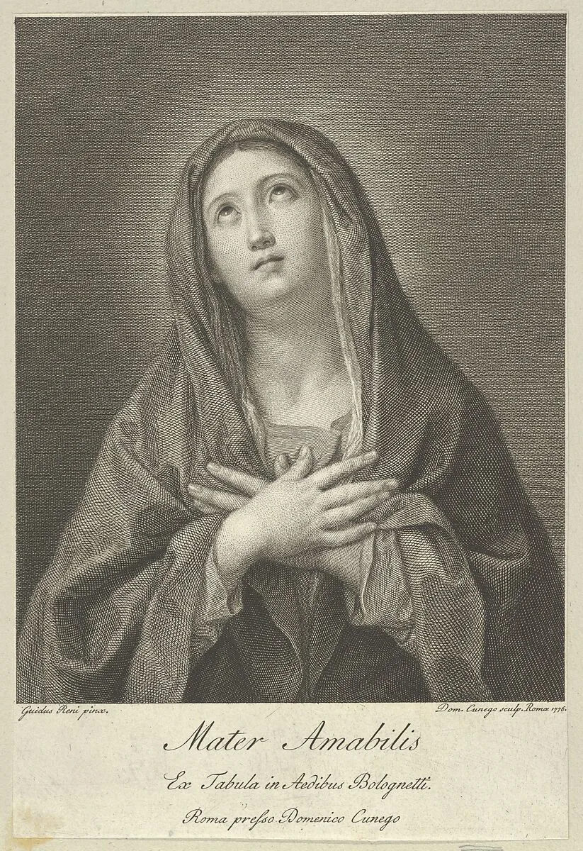 The Virgin looking upwards with hands crossed over her chest, after Reni — Guido Reni|Domenico Cunego
