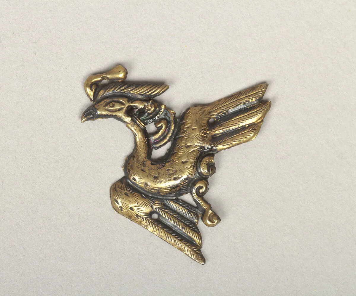금제 봉황 무늬 장식 고려|金製 鳳凰文 裝飾 高麗|Ornament in the shape of a phoenix — Unknown