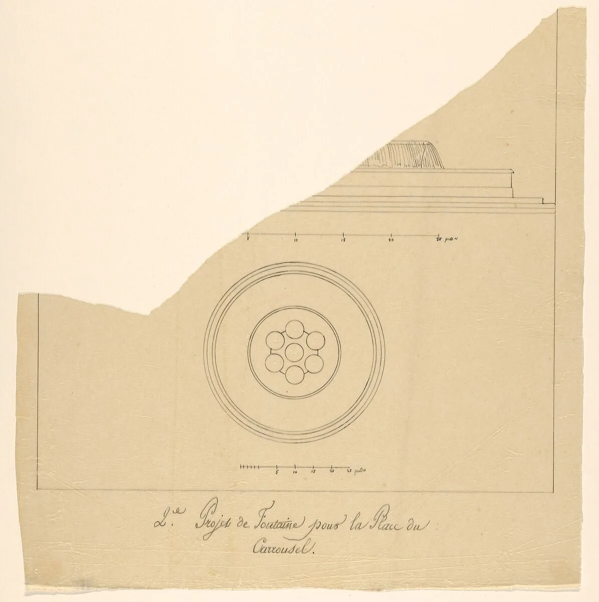 Project for a Fountain for La Place du Carrousel — Pierre François Léonard Fontaine