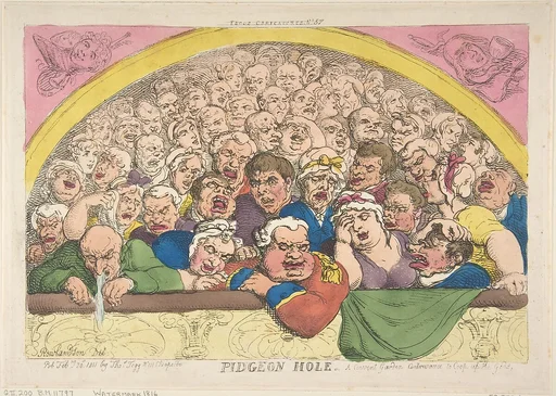 Pidgeon Hole. A Convent Garden Contrivance to Coop up the Gods