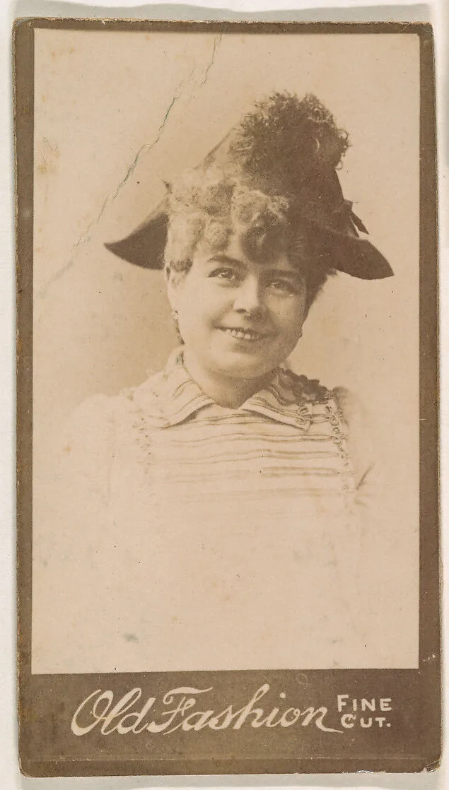 Actress wearing feathered hat, from the Actresses series (N664) promoting Old Fashion Fine Cut Tobacco — Unknown