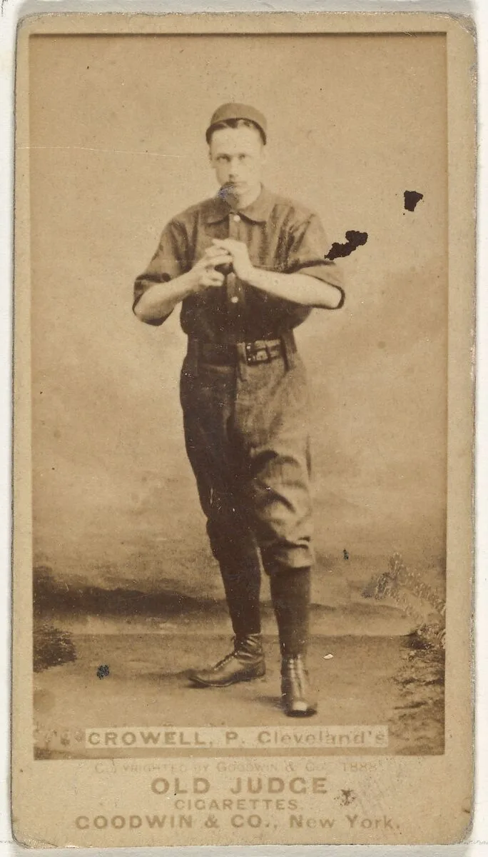 William Theodore "Billy" Crowell, Pitcher, Cleveland, from the Old Judge series (N172) for Old Judge Cigarettes — Goodwin & Company