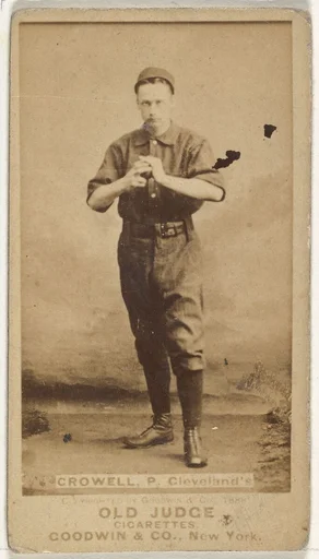 William Theodore "Billy" Crowell, Pitcher, Cleveland, from the Old Judge series (N172) for Old Judge Cigarettes