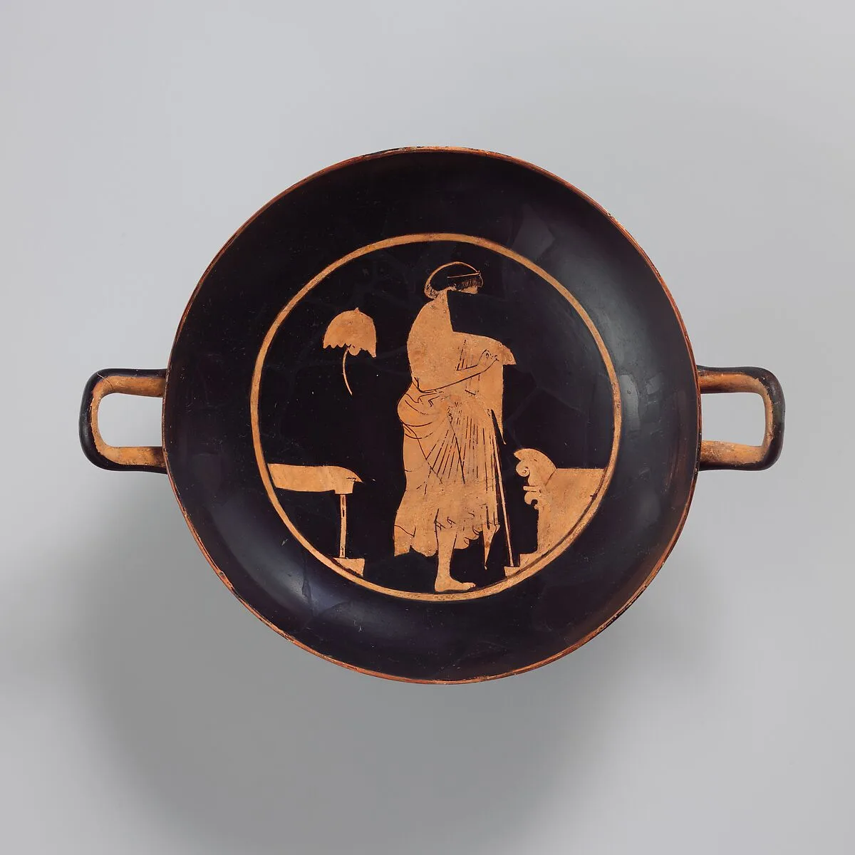 Terracotta kylix (drinking cup) — Apollodoros