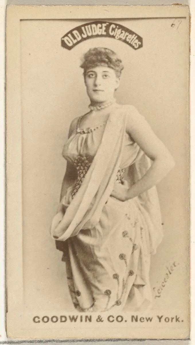 Leicester, from the Actors and Actresses series (N171) for Old Judge Cigarettes — Goodwin & Company