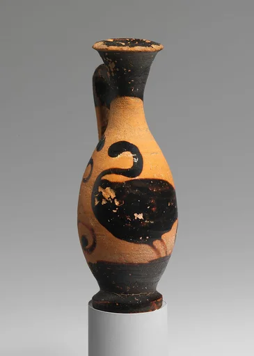Terracotta toy lekythos (oil flask) with a swan