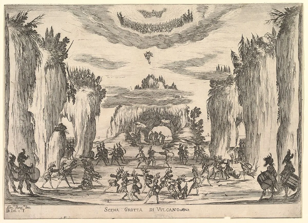 Grotto scene with Vulcan, from 'The marriage of the gods' (Le nozze degli Dei) — Stefano della Bella