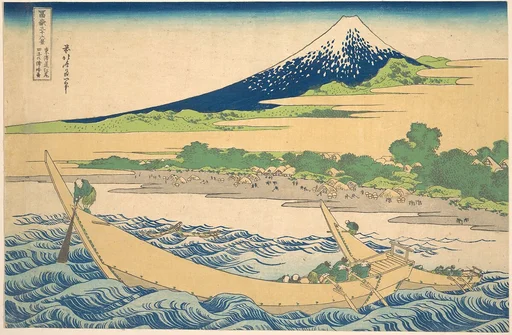 冨嶽三十六景 東海道江尻田子の浦略図|Tago Bay near Ejiri on the Tōkaidō (Tōkaidō Ejiri Tago no ura ryaku zu), from the series Thirty-six Views of Mount Fuji (Fugaku sanjūrokkei)