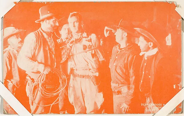 Desperadoes hang the sheriff Lefty Lynn from Western Stars or Scenes Exhibit Cards series (W412) — Unknown
