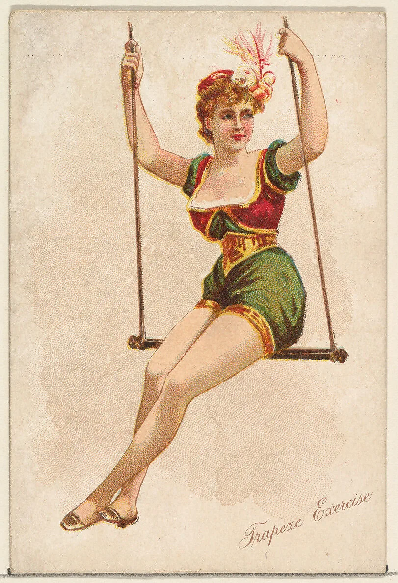 Trapeze Exercise, from the Pretty Athletes series (N196) issued by Wm. S. Kimball & Co. — William S. Kimball & Company|Julius Bien & Co.