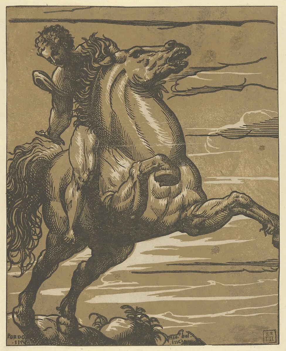 Leaping Horseman (Marcus Curtius) — Giovanni Antonio da Pordenone (Giovanni Antonio de Sacchis)|Nicolò Boldrini