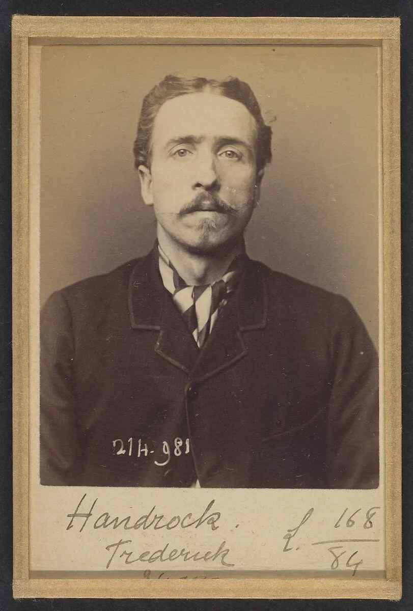 Handrock. Frédéric(k). Vilhem. 34 ans, né à Lyeck (Allemagne). Doreur sur bois. Anarchiste. 2/3/94. — Alphonse Bertillon