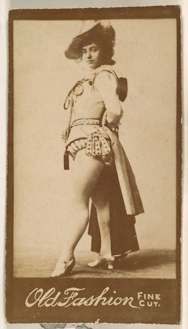 Actress standing with hands behind waist, from the Actresses series (N664) promoting Old Fashion Fine Cut Tobacco — Unknown