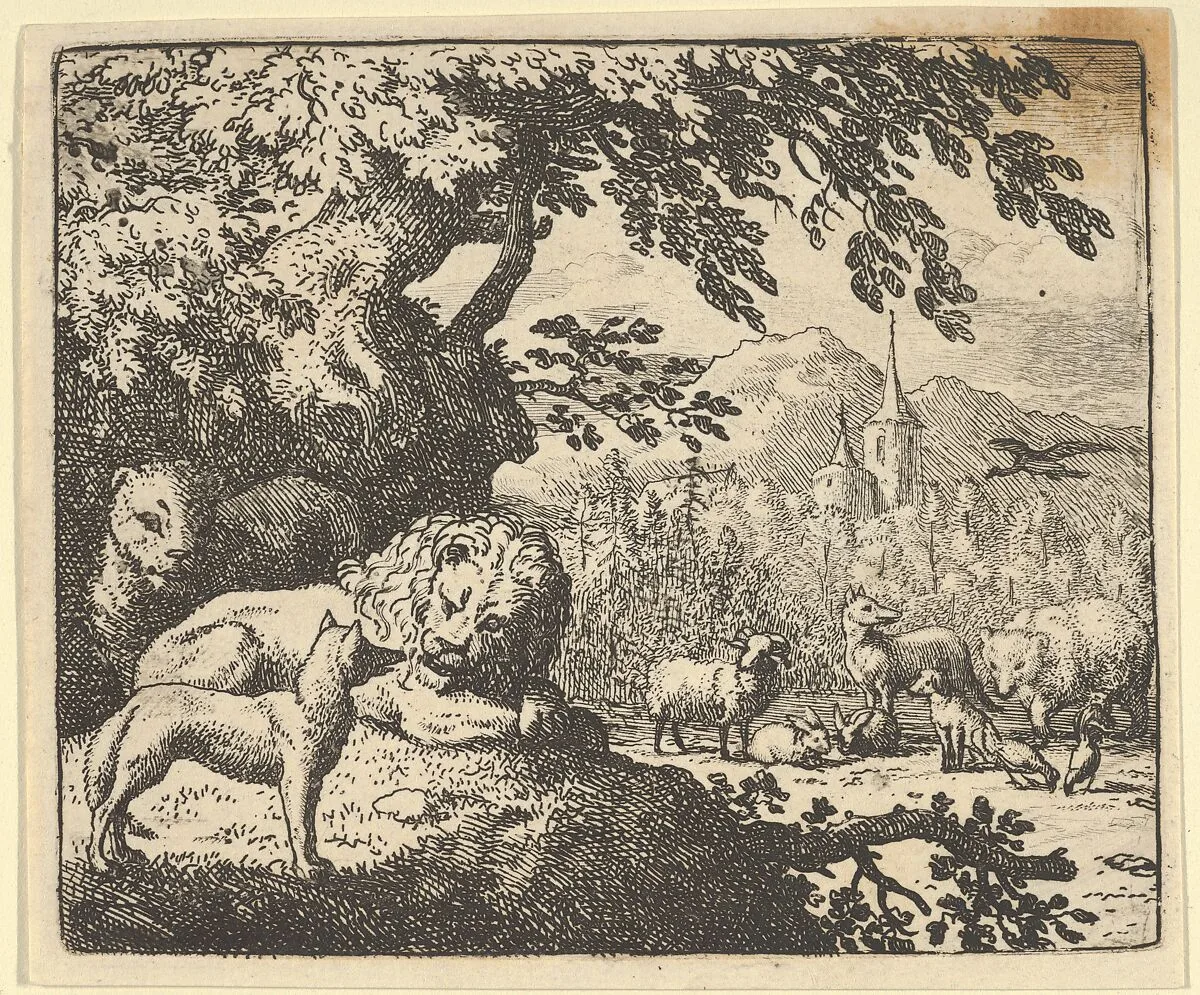 Renard Continues with His Lies from Hendrick van Alcmar's Renard The Fox — Allart van Everdingen