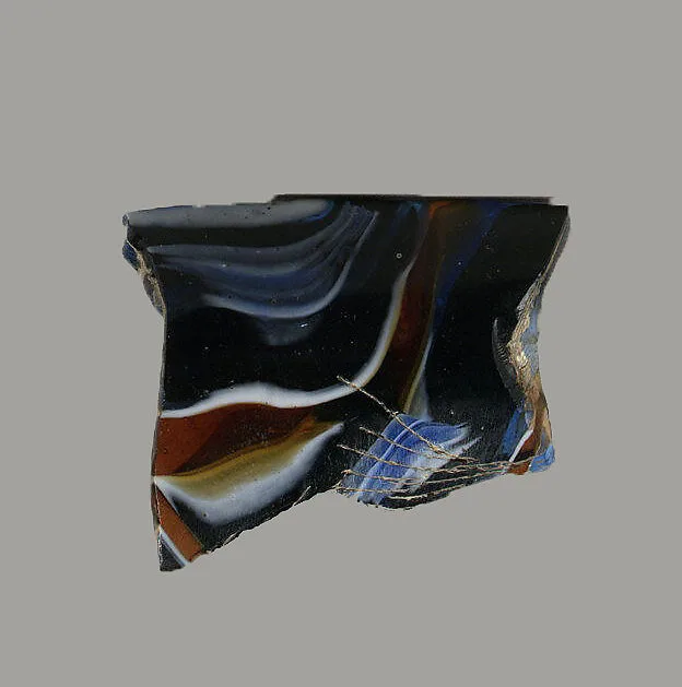 Glass mosaic ribbed bowl fragment — Unknown