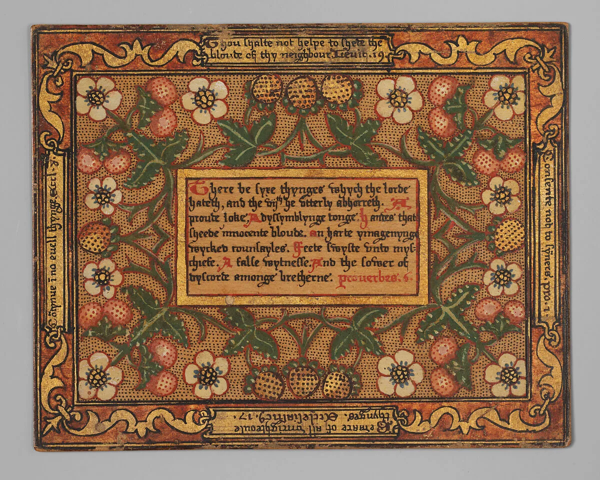 Trencher with quotation from The Governance of Virtue (1566) (one of a set) — Unknown