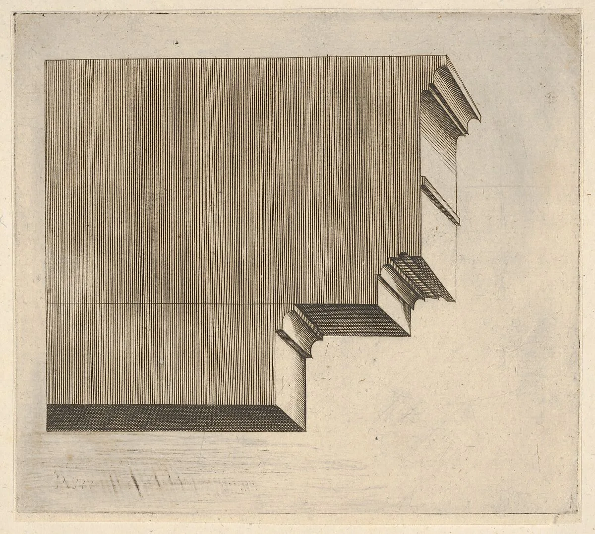 Doric entablature — Monogrammist G.A. & the Caltrop