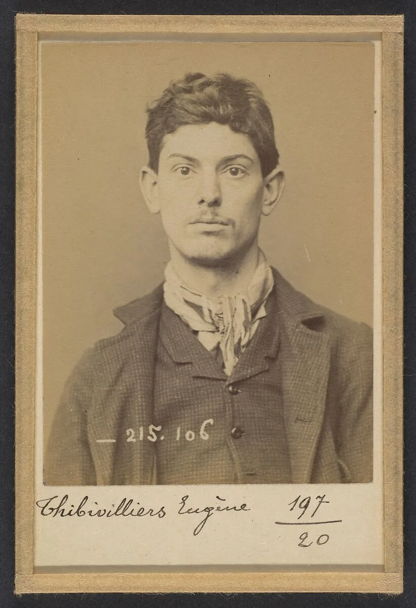 Thibivilliers. Eugène. 23 ans, né à Pinseux-le-Haut-Verger (Oise). Polisseur de métaux. Cris séditieux. 5/3/94 — Alphonse Bertillon