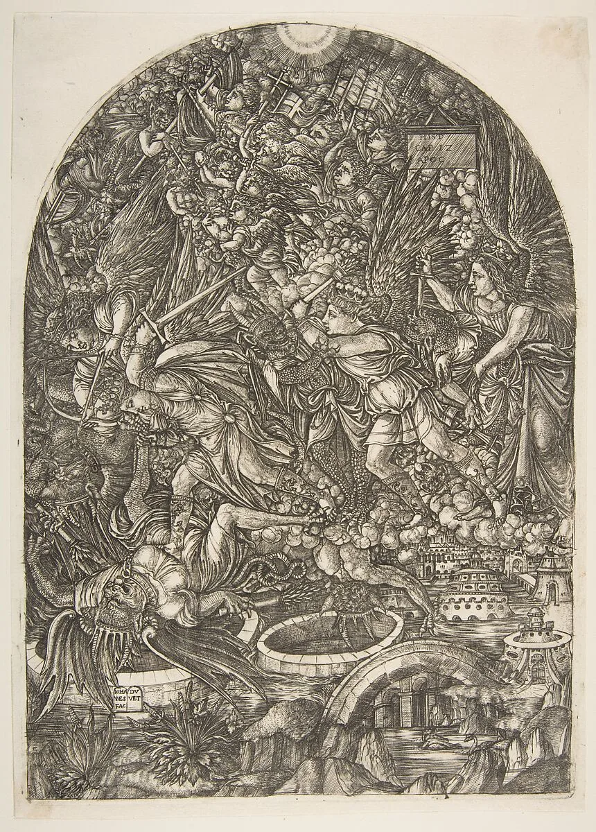 Saint Michael and the Dragon, from the Apocalypse — Jean Duvet