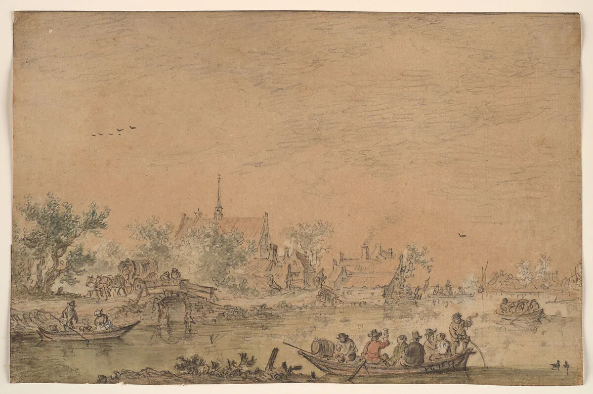 Boating Party on a River — Jan van Goyen