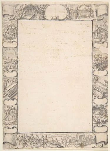 Design for Border with Religious Scenes