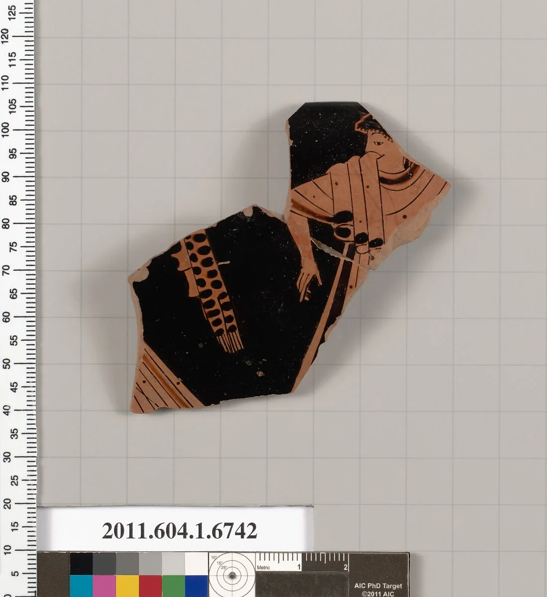 Terracotta rim fragment of a kylix (drinking cup) — Briseis Painter