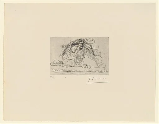 At the River's Shore, Couple on the Grass