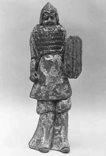 北魏  陶持盾武官俑|Armored warrior with shield
