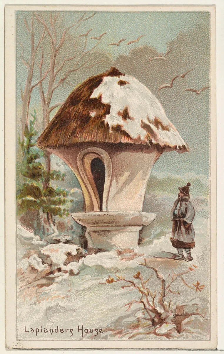 Laplanders House, from the Habitations of Man series (N113) issued by W. Duke, Sons & Co. to promote Honest Long Cut Smoking and Chewing Tobacco — W. Duke, Sons & Co.|The Giles Company|American Tobacco Company