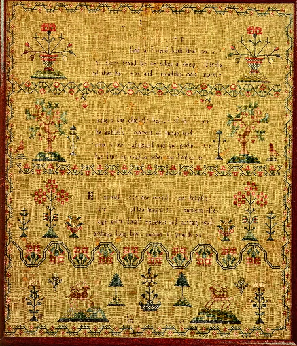 Embroidered sampler — Unknown