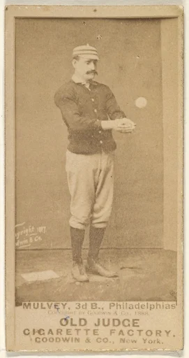 Joseph H. "Joe" Mulvey, 3rd Base, Philadelphia, from the Old Judge series (N172) for Old Judge Cigarettes