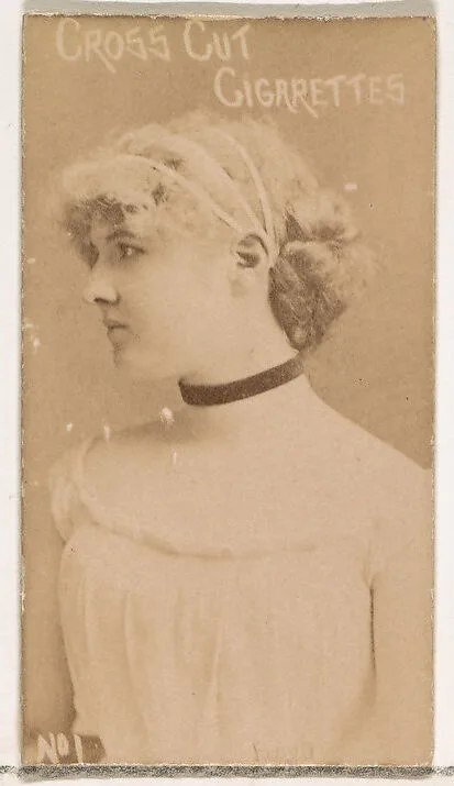 Card Number 1, from the Actors and Actresses series (N145-1) issued by Duke Sons & Co. to promote Cross Cut Cigarettes — W. Duke, Sons & Co.