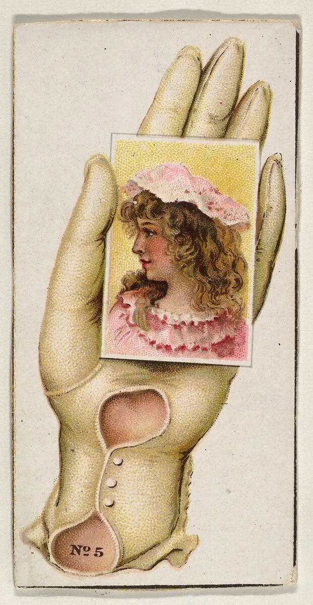 Card Number 5, cut-out from banner advertising the Opera Gloves series (G29) for Allen & Ginter Cigarettes — Allen & Ginter|American Tobacco Company