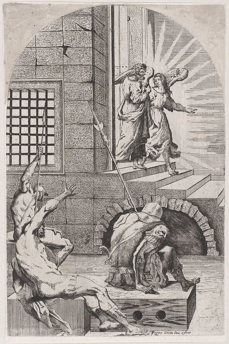 Saint Peter being released from prison by the angel — Girolamo Pedrignani