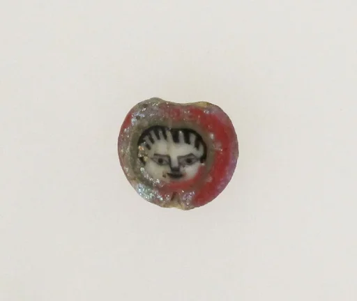 Glass mosaic face bead