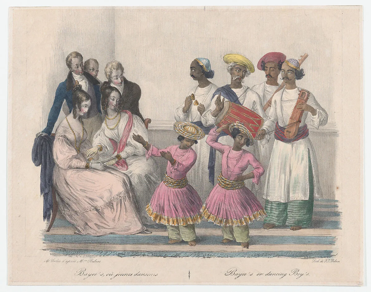 Bayees or Dancing Boys; from Twenty four Plates Illustrative of Hindoo and European Manners in Bengal — Alexandre-Marie Colin|Mrs. Belnos|Jean Jacques Belnos
