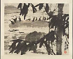 近代 崔子范 鸕鷀 軸|Cormorants