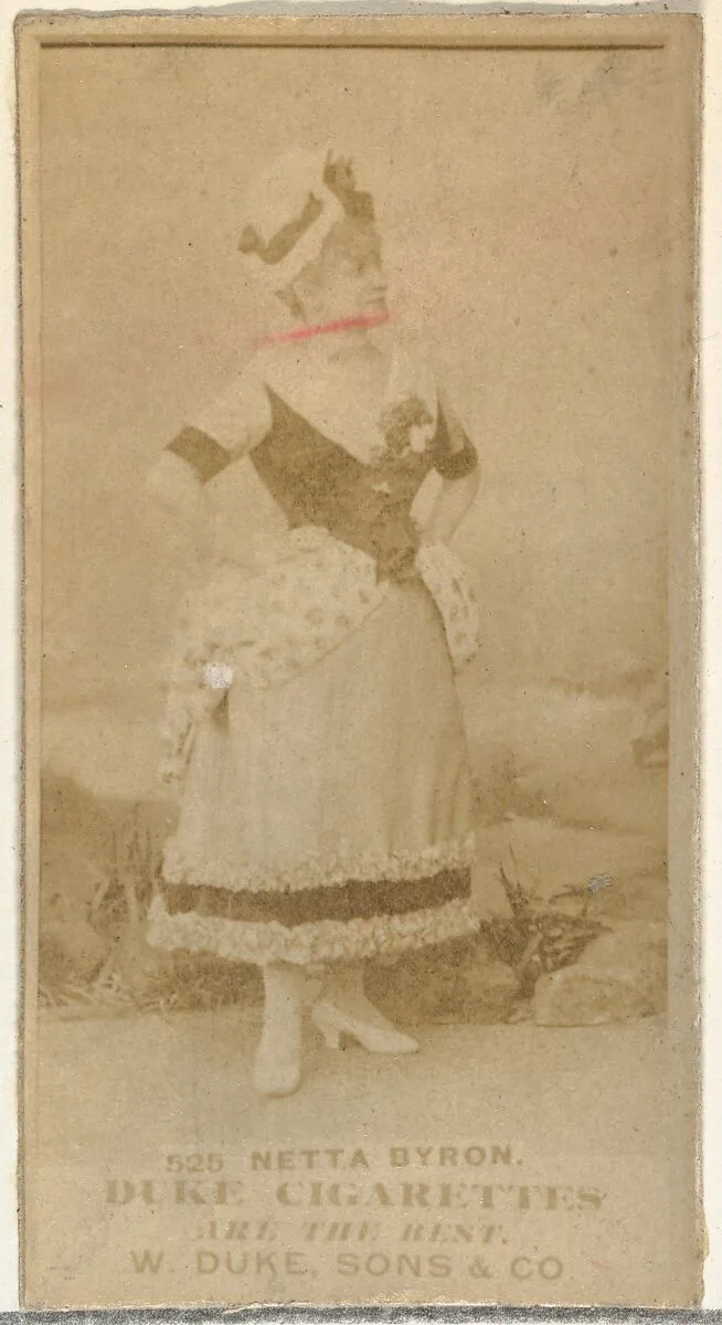 Card Number 525, Netta Byron, from the Actors and Actresses series (N145-7) issued by Duke Sons & Co. to promote Duke Cigarettes — W. Duke, Sons & Co.