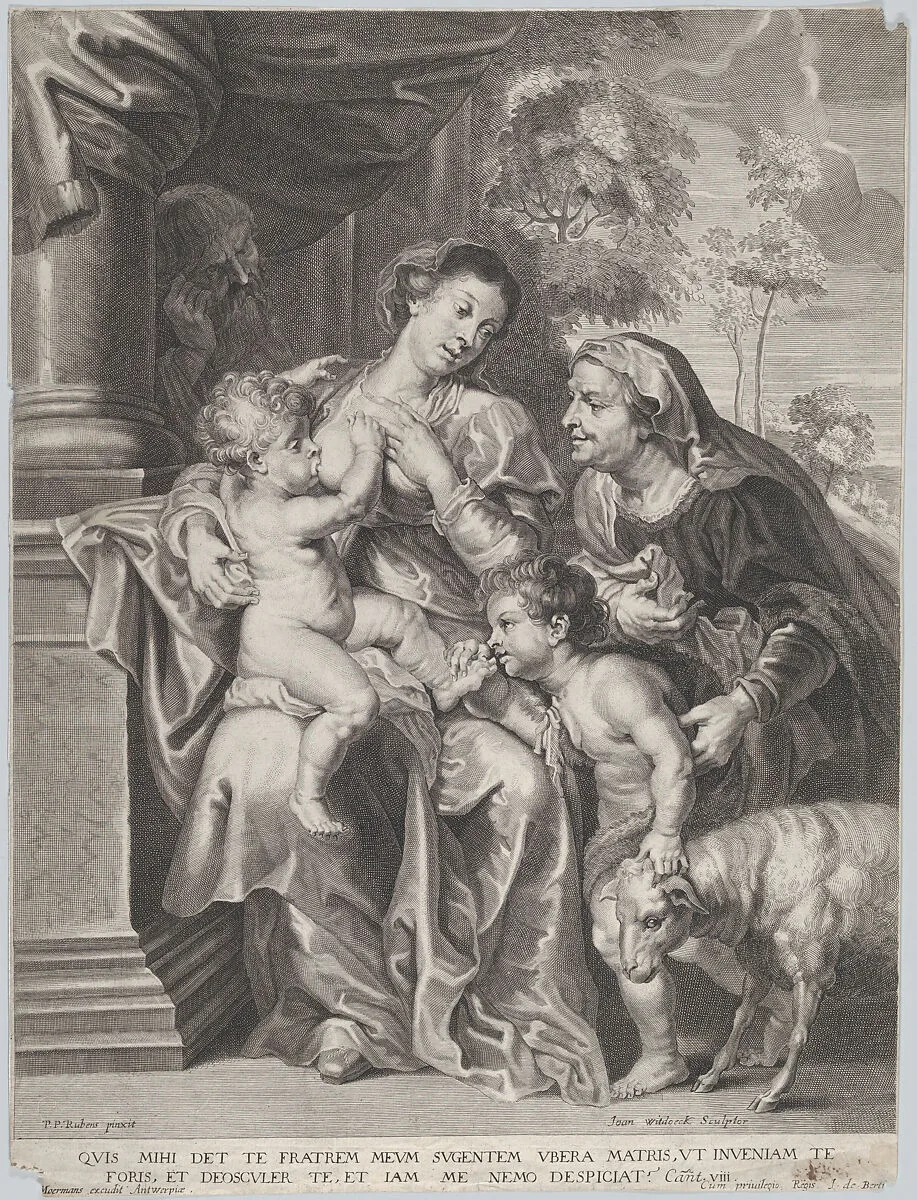 The Holy Family with Elizabeth and the infant Saint John the Baptist, the Virgin nursing the infant Christ — Joannes Moerman|Peter Paul Rubens|Jan (Hans) Witdoeck