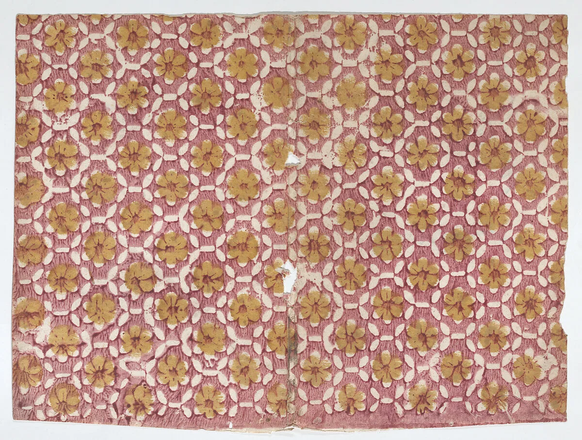 Book cover with overall red floral pattern — Anonymous