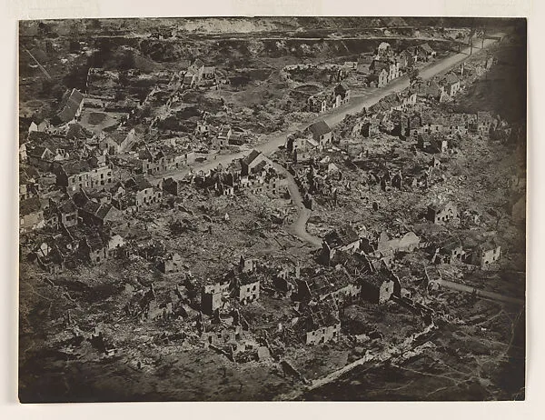 Aerial View of Vaux, France, After the Bombing Attack — Edward J. Steichen