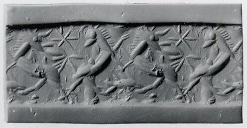 Cylinder seal with monster contest scene — Unknown